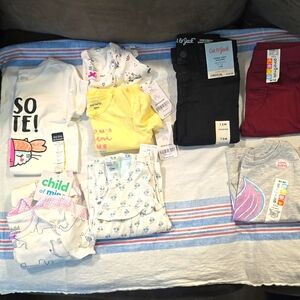 Carter's 2pk onesie jacket carter's onsies 2 pants and lond sleeve okie dokie